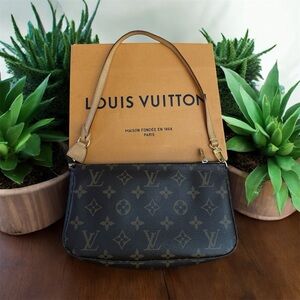 Louis Vuitton Black and Tan Shoulder Bag